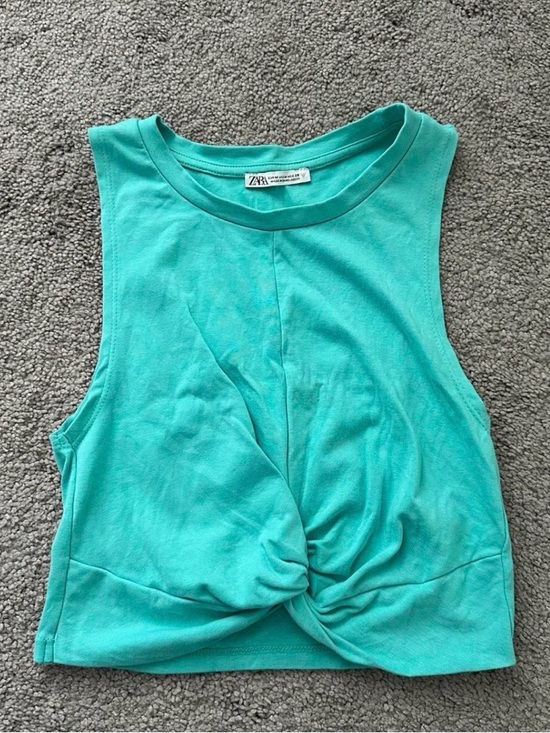 Zara Tops - Zara Teal Twist Front Tank